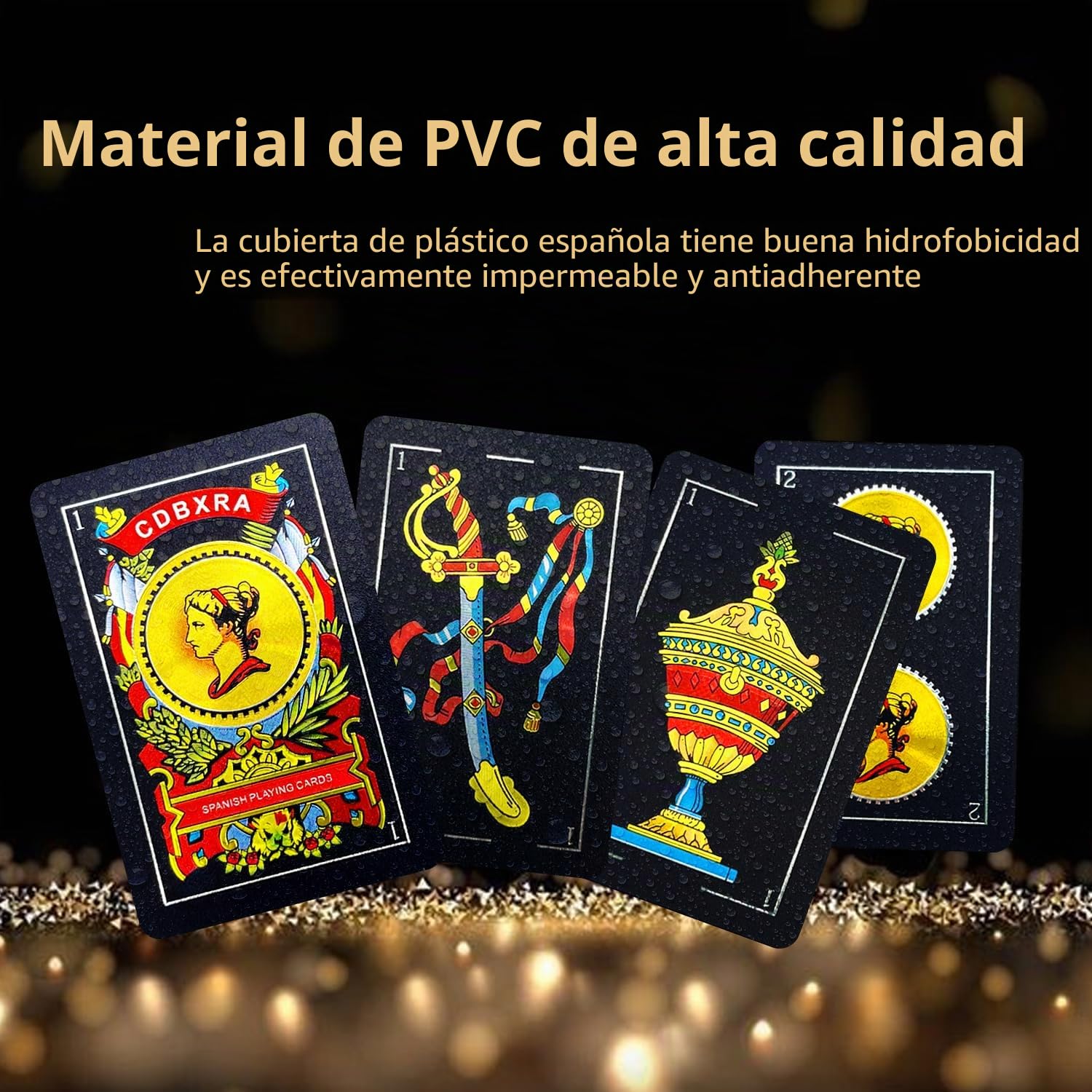 Naipes españoles, Cartas Originales, baraja de Briscas, Cartas mexicanas de Puerto Rico (Negro x 1)