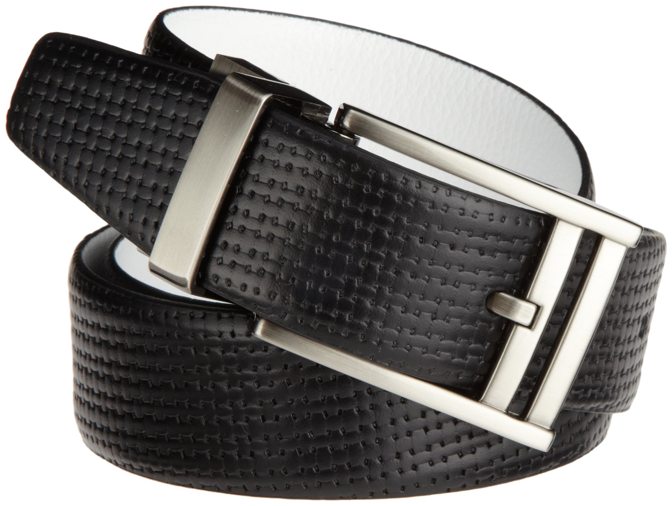 Nike Men's Reversible Basket Texture Belt,Black/White,42
