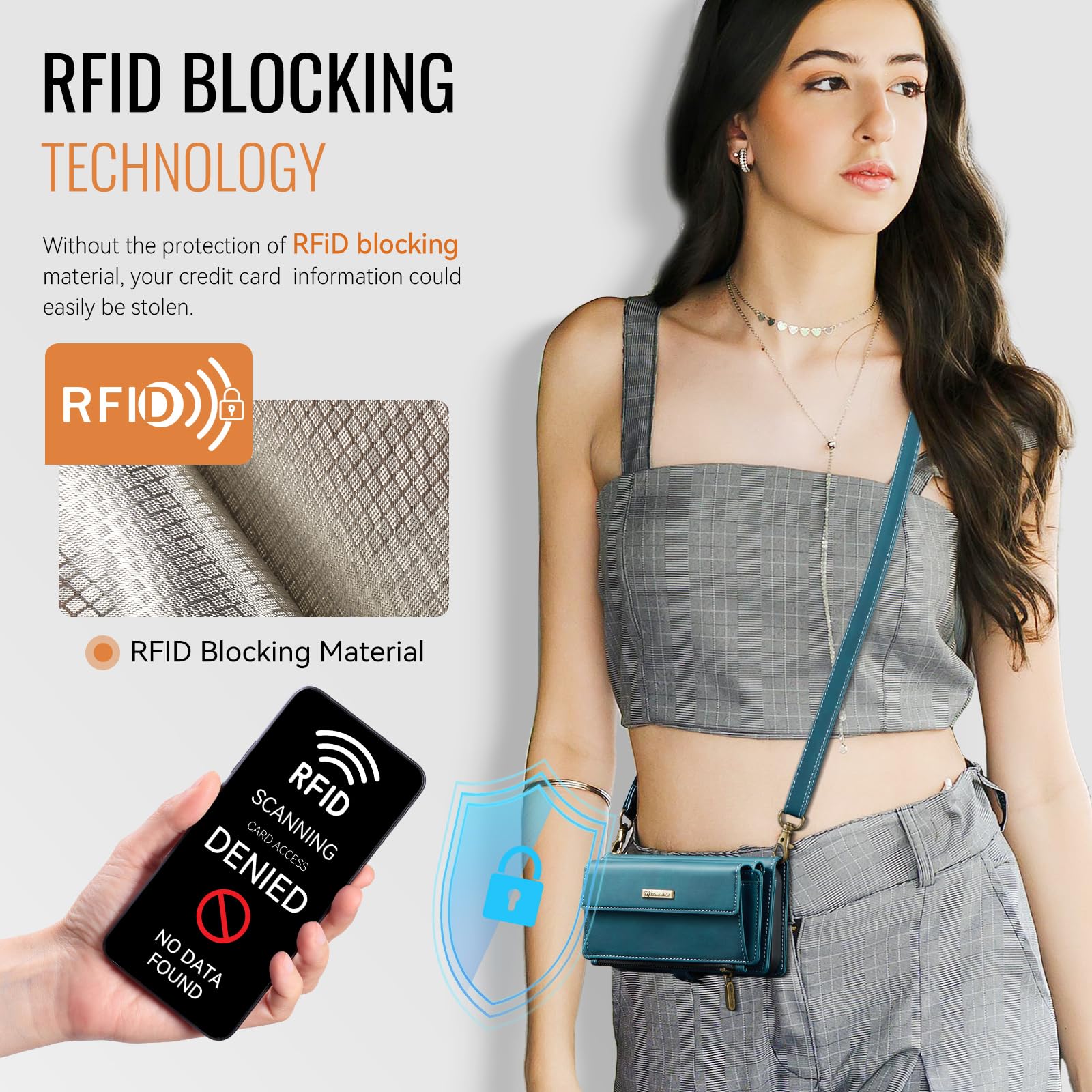 Etui portfelowe na iPhone'a 17 Pro, z 9 przegródkami na karty, blokujące RFID, magnetyczne zamknięcie, kieszeń na rachunki gotówkowe, skóra PU, z paskiem na nadgarstek crossbody, zielone