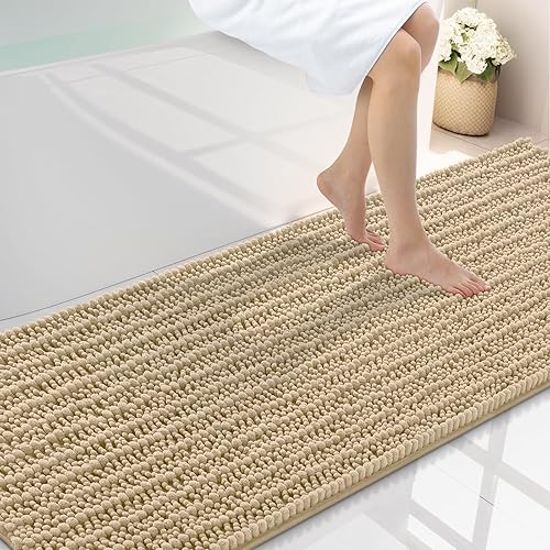 Miniatura 163 de Smiry Alfombras de Baño 24 x 16 pulgadas, Tapetes de Baño de Chenilla Extra Suaves y Absorbentes, Respaldo de Goma Antideslizante, Lavable a Azul