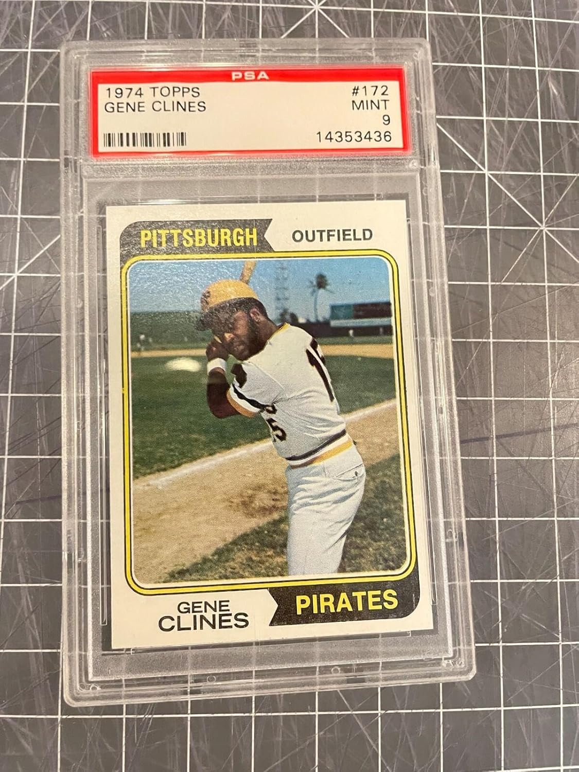 1974 Topps #172 Gene Clines Pittsburgh Pirates Baseball Card Psa 9 Mint - Slabbed Baseball Cards