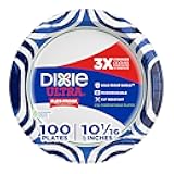 Ultra, Large Paper Plates, 10 Inch, 100 Count, 3X Stronger*, Heavy Duty, Microwave-Safe, Soak-Proof, Cut Resistant, Disposable Plates For Heavy, Messy Meals