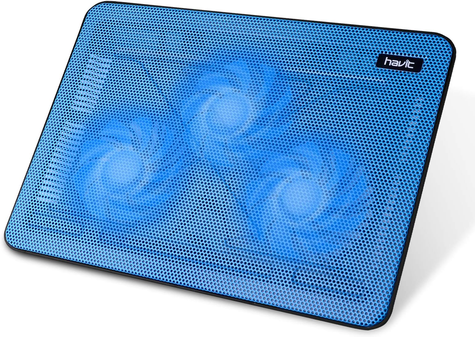 Cooling Pad Computer Laptop Cooler with 3 Quiet Fans and 2 USB Ports, 15.6-17in (Blue)