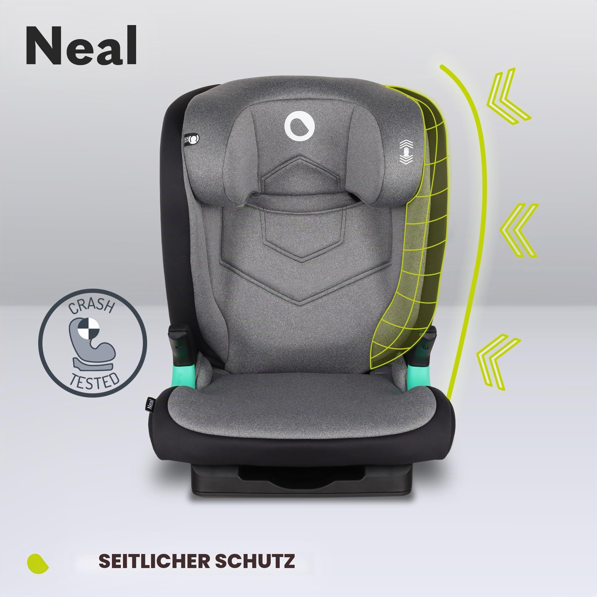 LIONELO Neal Kindersitz 15-36kg, Isofix, Seitenprotektoren, Kennzeichnung | i-Size, 3-fach verstellbare Rückenlehne, Höhenverstellbare Kopfstütze, Belüftungssystem