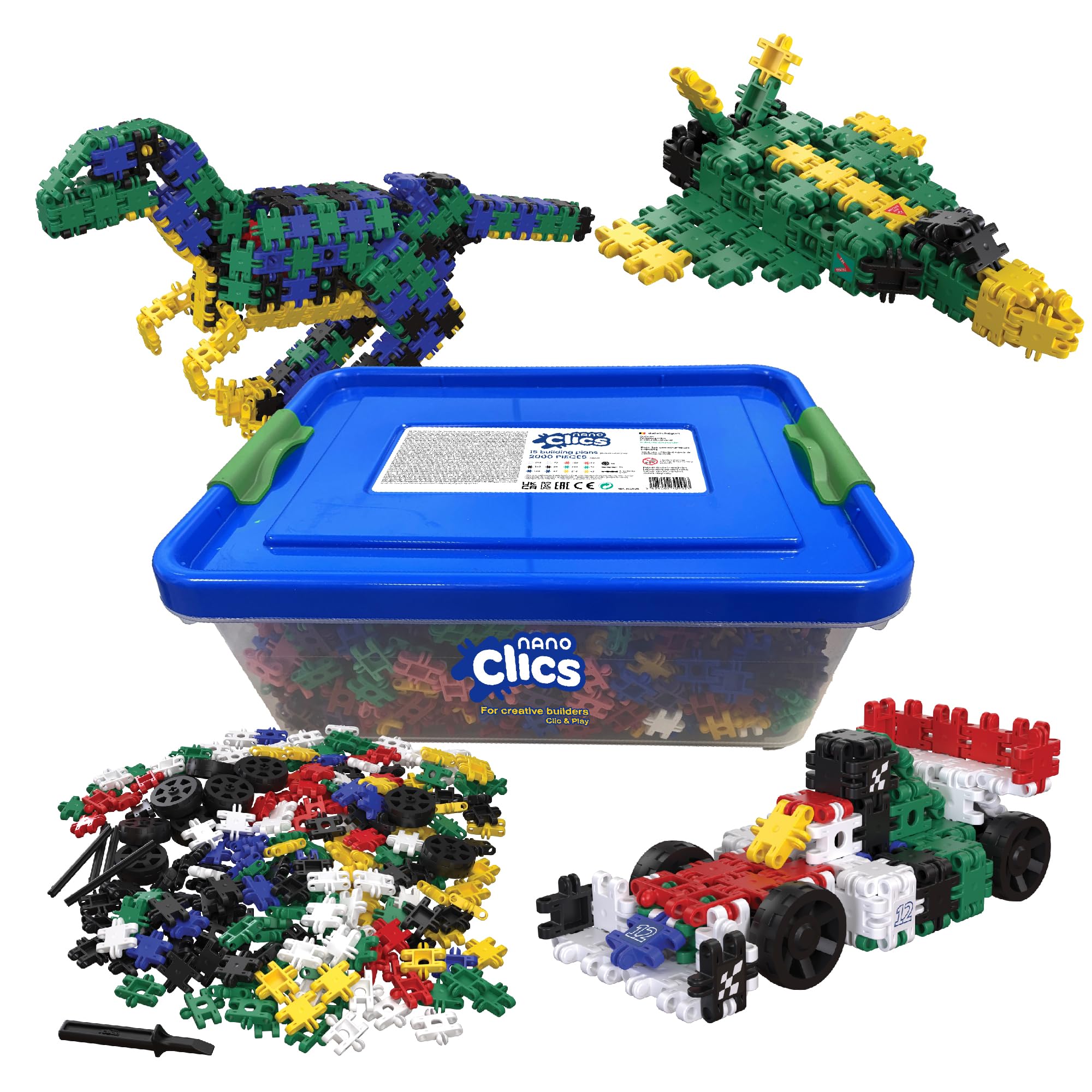 Nano Clics Creative Builders 2000, Construction Toy for Children from 8 Years, Creative Educational Toy in a Set of 2000 Pieces, Building Blocks, Durable Toys