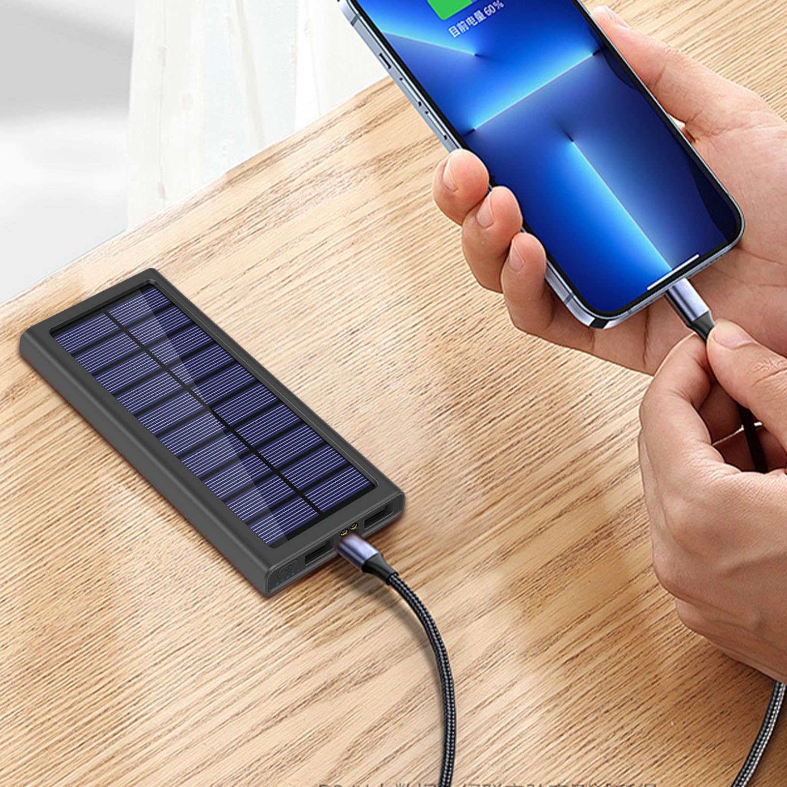 Power Bank Solare 10000mAh Batteria Portatile | Caricatore Smartphone Per Campeggio Escursionismo Outdoor Emergenza Backpacking Trekking