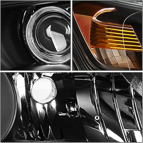 Miniatura 5 de Auto Dynasty Conjunto de faros delanteros LED DRL compatible con Honda Accord 4 puertas Sedan 2013-2015, lado del conductor y del pasajero, lente