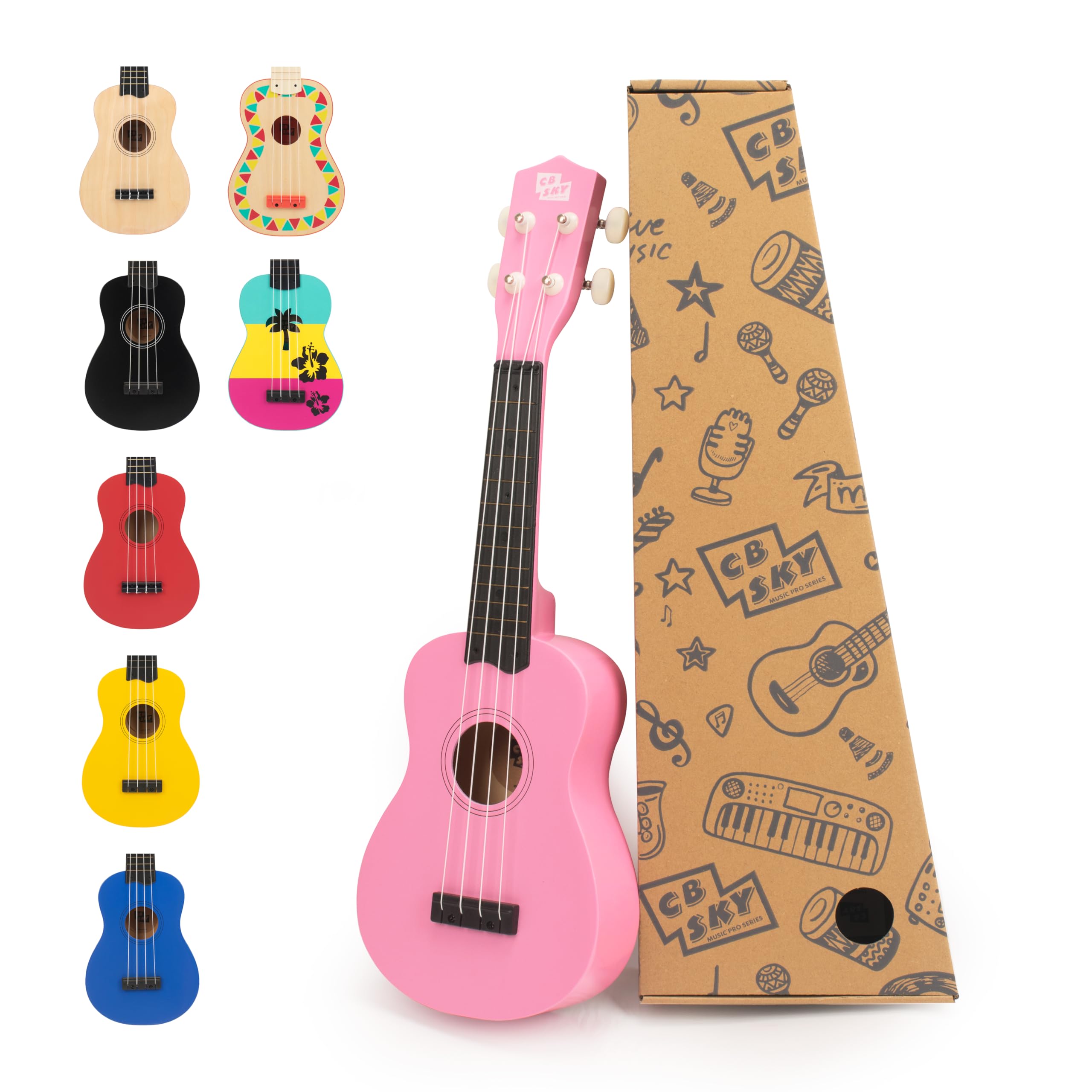 d*t様 ALBIT Acoustic Ukulele 2ch Pre-Amp CB SKY 21” (53cm) Soprano Ukulele for Kids/Beginner - Pink