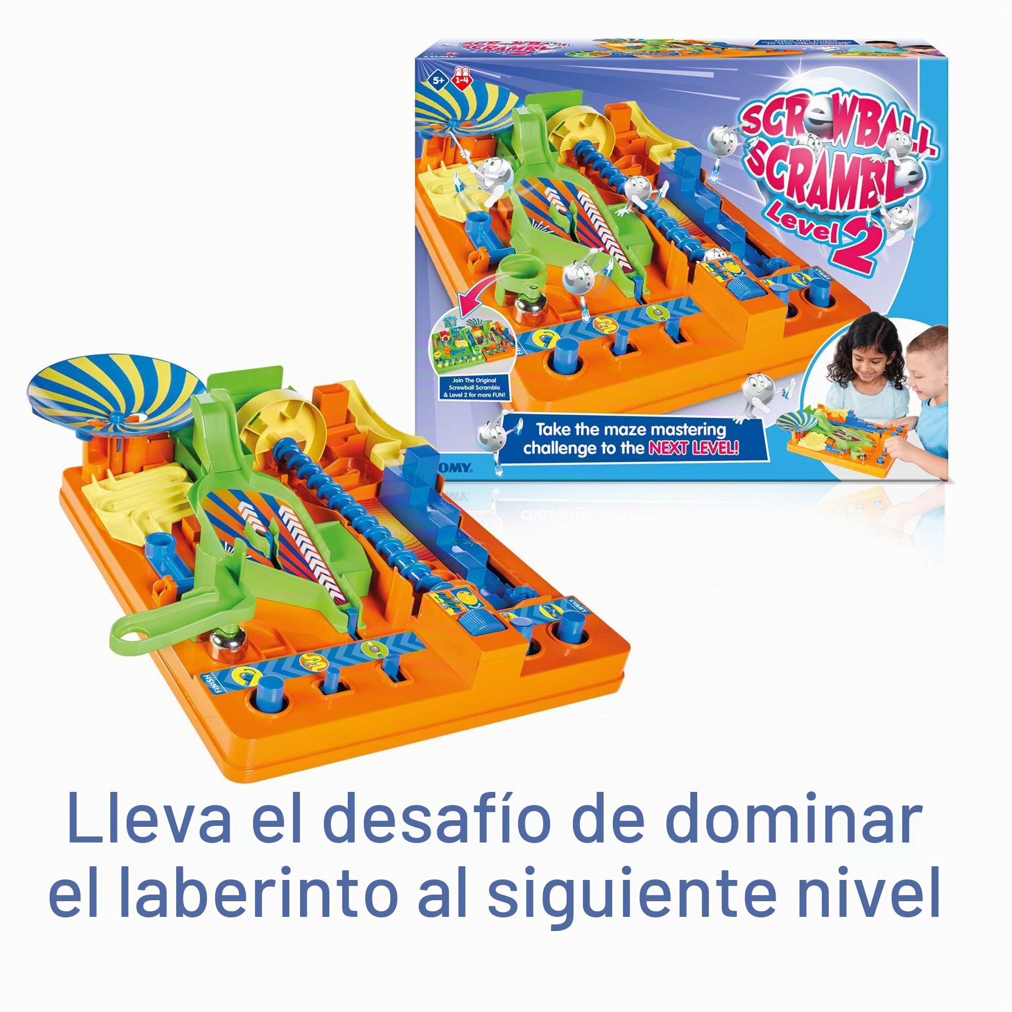 Tomy Screwball Scramble Level 2 Retro Children's Preschool Action Board Game, Puzzle Family Game, Kids Game For 5, 6, 7, 8 & 9 Year Old Boys & Girls