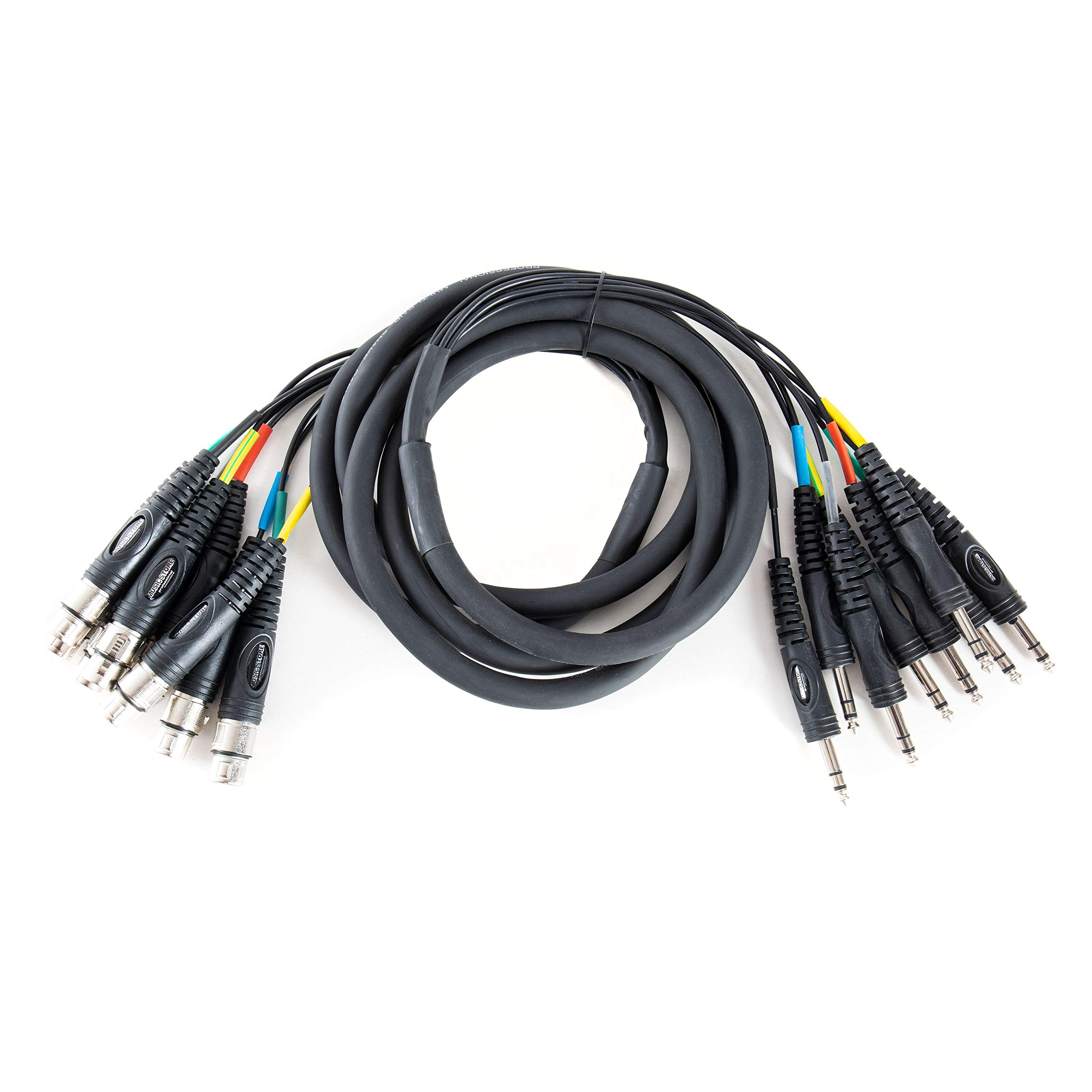 Adam Hall 3 Star Series 3m 8x XLR Female to 8x 6.3mm Jack Stereo Multicore Cable - Red