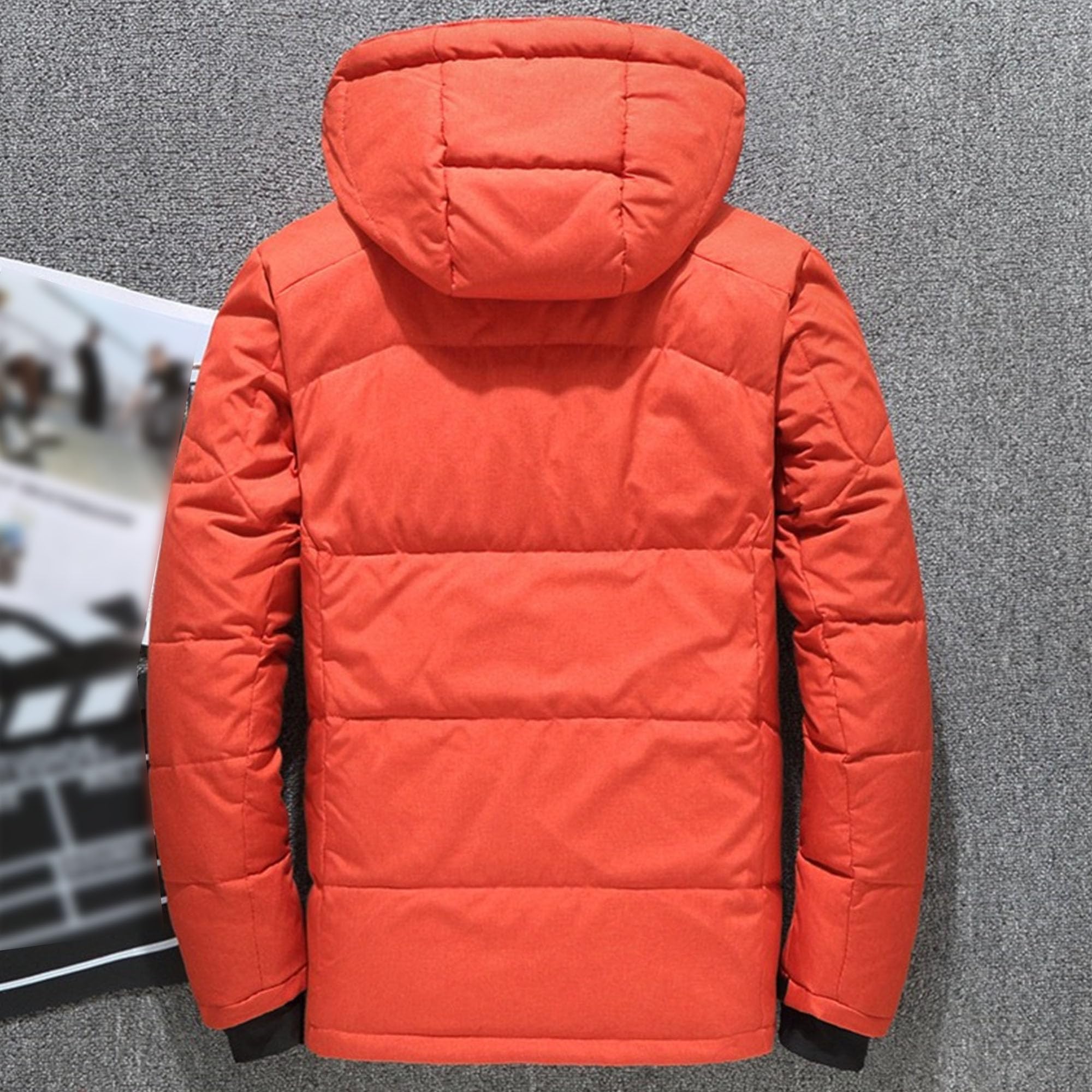 Abrigo de plumón acolchado para hombre, clásico, guapo, con cremallera, con capucha, para invierno, para jóvenes y jóvenes, exquisita ropa de abrigo