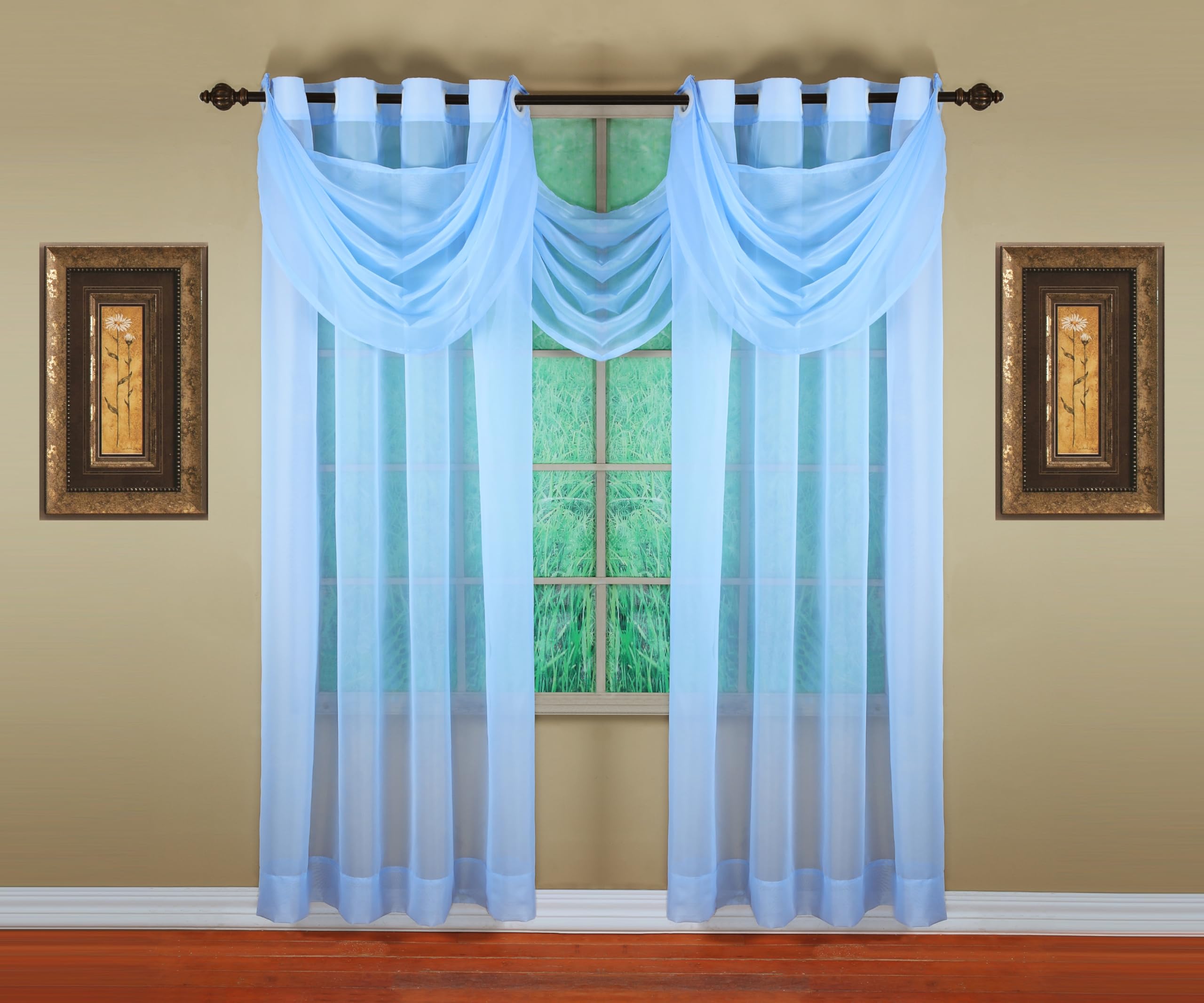 Today's Curtain, Emelia Grommet Sheer Panel 84" Sky Blue, 59" W x 84" L