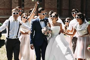 12 Black-12 White Wedding Sunglasses 24 Bulk Sunglasses For Party Guests Adults Men Women Party Favors