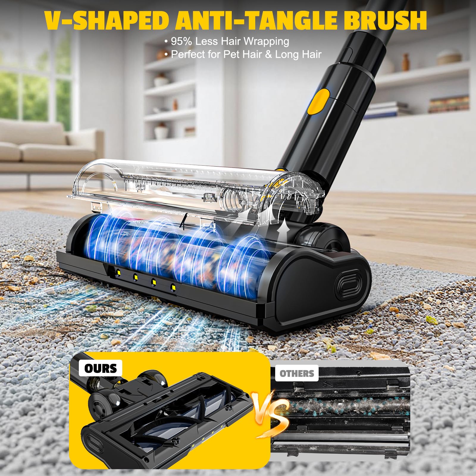 Bezprzewodowy odkurzacz 350 W do baterii DeWALT 20 V (bez baterii), 40 kPA samoczynnie stojący odkurzacz z ekranem dotykowym, podwójny kubek na kurz, giętki odkurzacz różdżkowy 180°, do domu, na