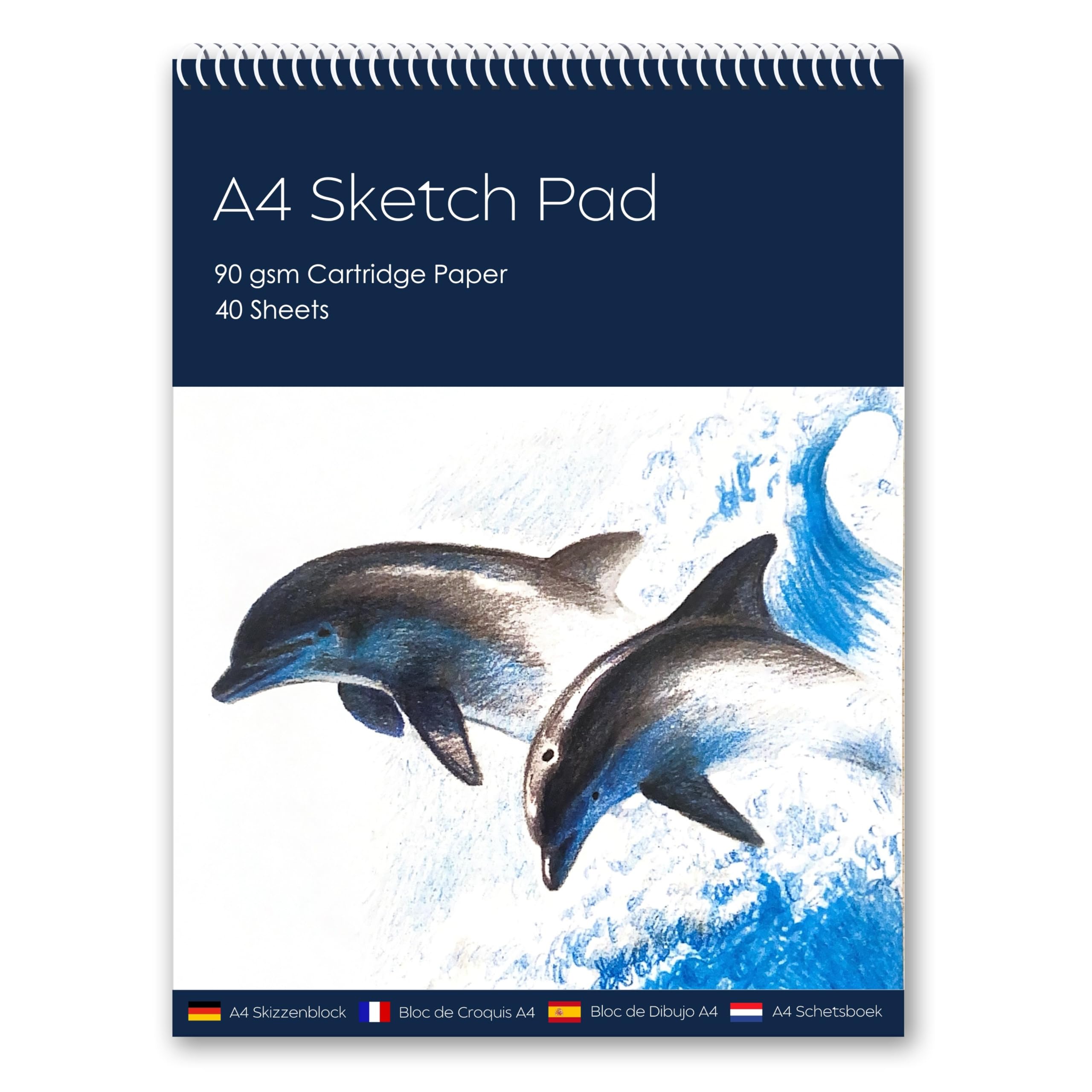 A4 Sketch Pad for Artists,Spiral Bound Art Sketch Book - Perfect for Painting, Drawing and Sketching, 90 GSM White Cartridge Paper,40 Sheets