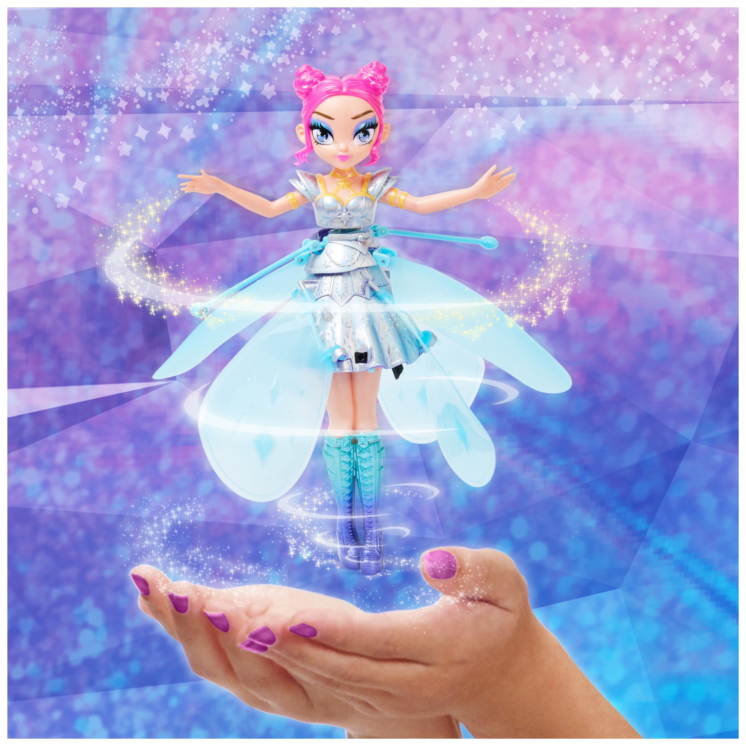 HATCHIMALS HATCHMALS Pixies | Crystal Flyers Fatina Volante Pop Star | Fatina Volante con Decorazione Brillanti Gioco per Bambine dai 6 Anni in su