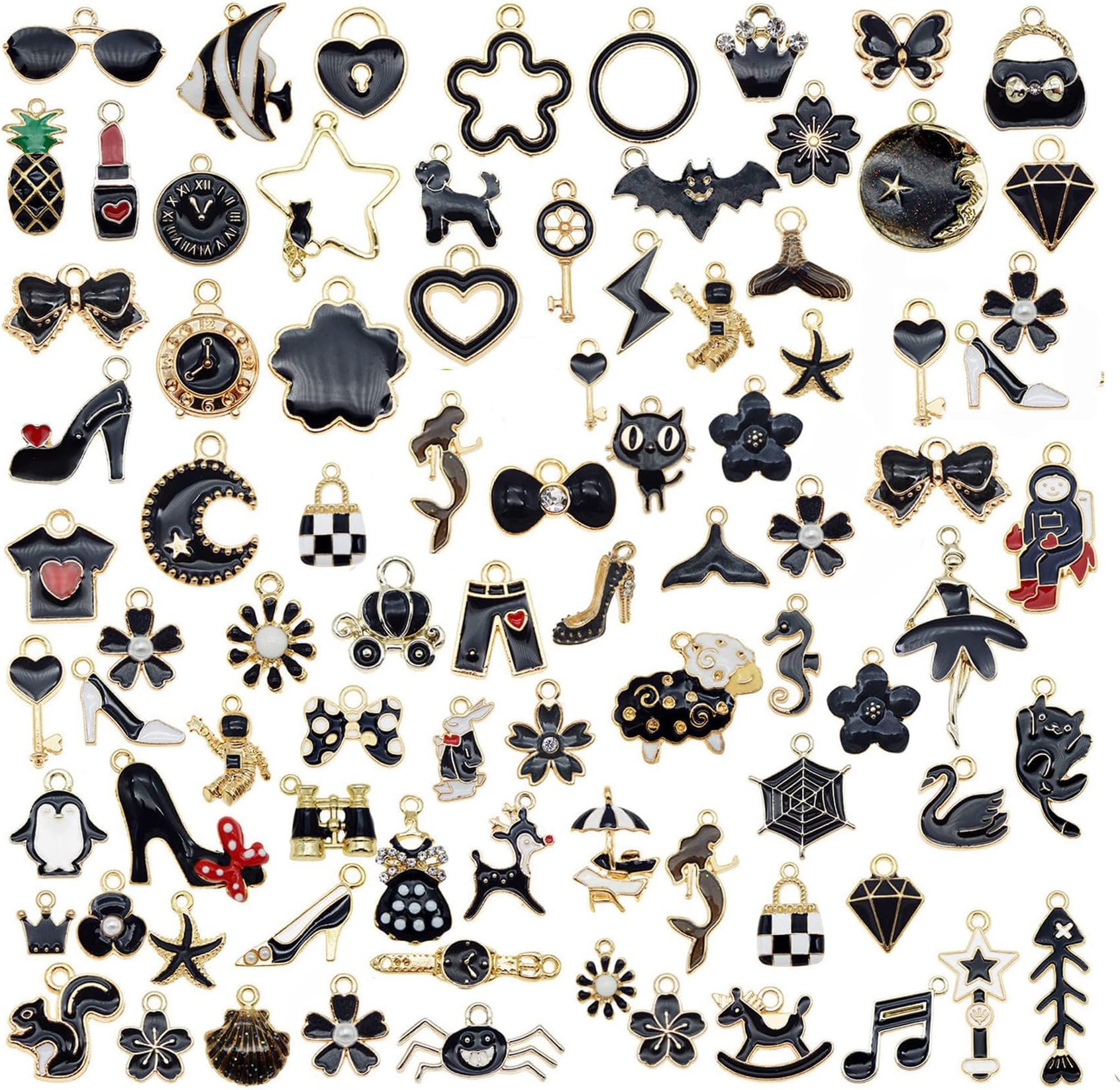 30pcs Mixed Enamel Charms Pendants for Jewelry Making Bulk lot Necklace Earrings Bracelet Craft Findings