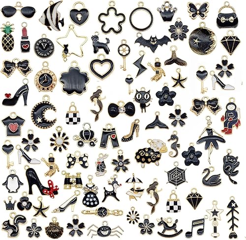 30 piezas de dijes esmaltados mixtos para hacer joyas, lote a granel, collar, aretes, brazalete, accesorios de manualidades