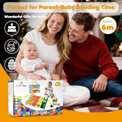 Miniatura 9 de Montessori - Juguetes sensoriales para bebés de 6 a 12 a 18 meses, My First Shopping Trip, juguetes sensoriales para bebés con clasificación de