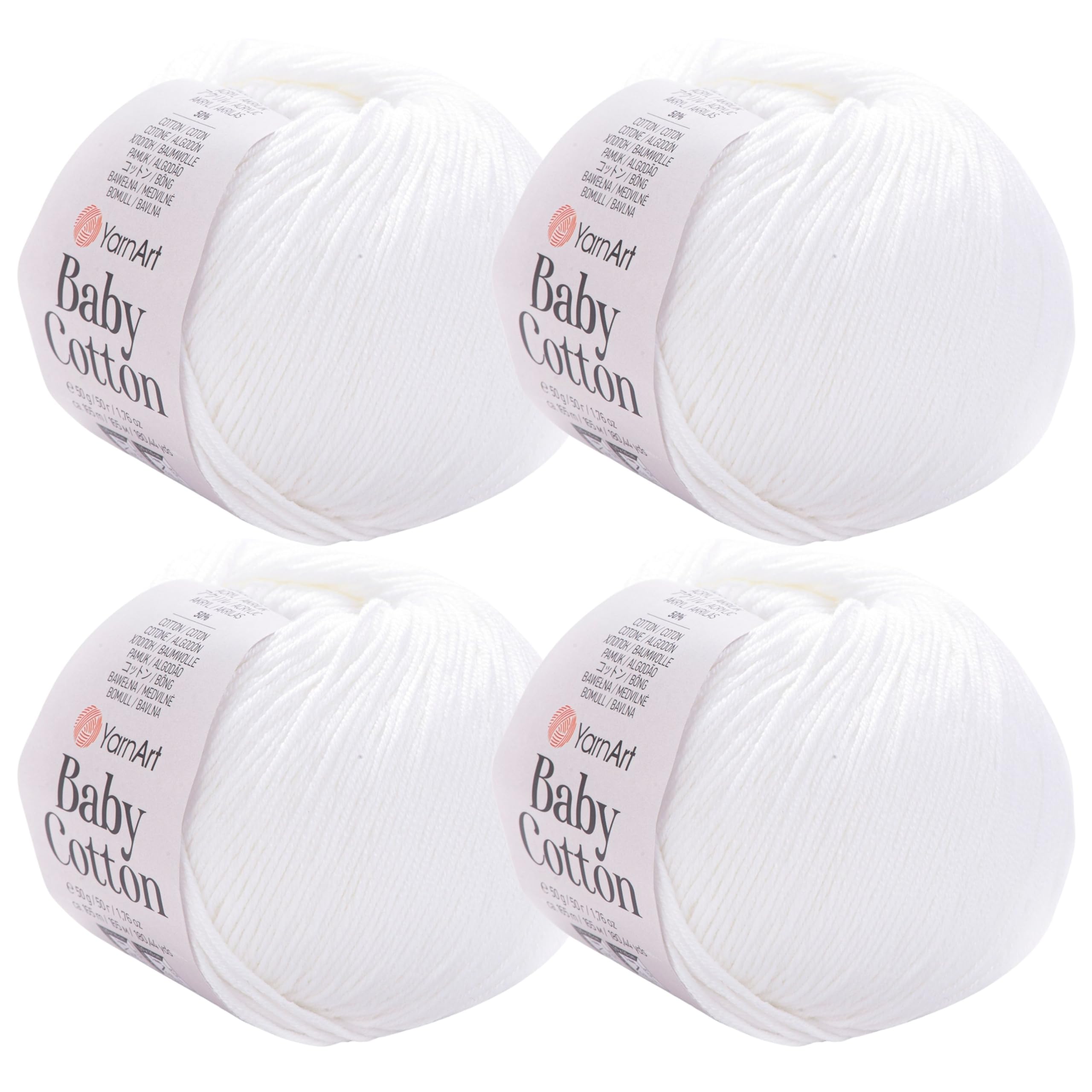 YarnArt Pelotes Fil Coton et Acrylique Souple Anti Bouloche pour Bébé