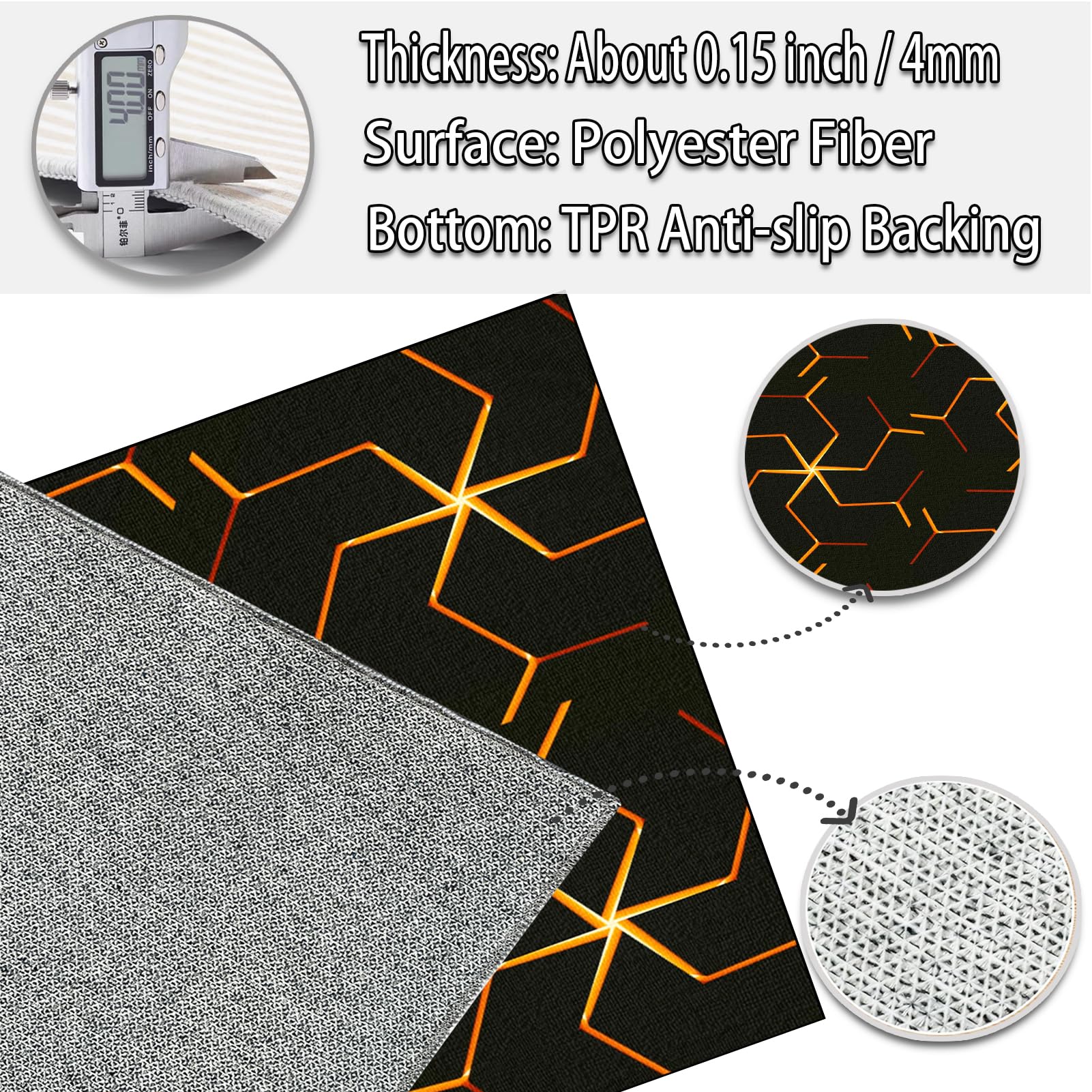 Alfombra Escritorio Suelo Antideslizante Protectora Suelo para Silla de Oficina, Alfombrilla para Silla para Suelos Duros Alfombra Silla Gaming Oficina Protectors Suelo Silla Ruedas 180 x 200 cm