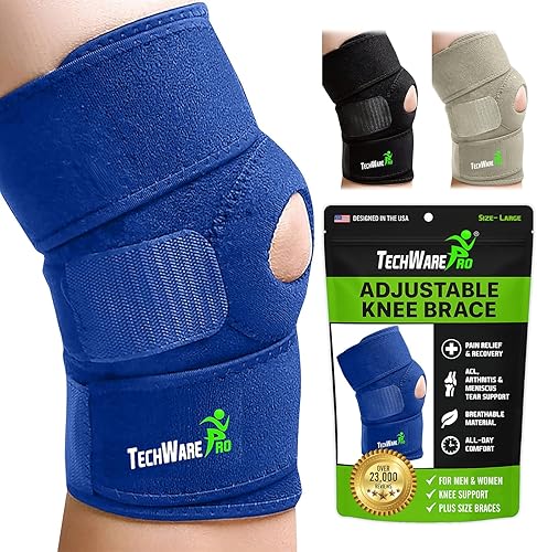 TechWare Pro Rodillera - Rodilleras para dolor de rodilla. Alivia ACL, LCL, MCL, desgarro de menisco, artritis, dolor de tendinitis. Estabilizadores