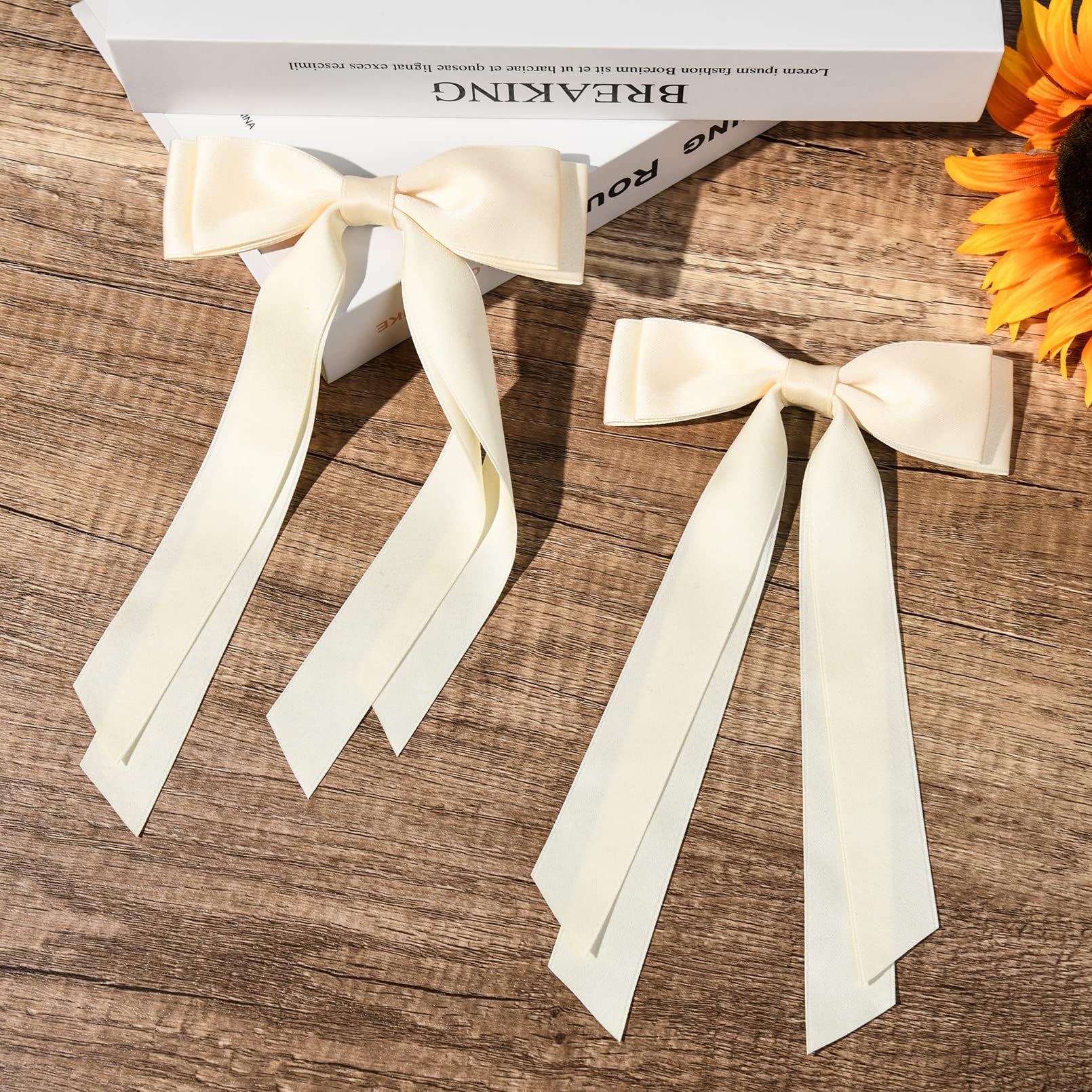 Amazon.com : 2PCS Silky Satin Hair Bows Hair Clip Light  display picture 1
