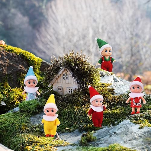 Miniatura 5 de Leitee Muñeca elfo diminuta, mini elfos, lindo juguete de elfo de peluche, decoración de elfo en miniatura, calcetín de peluche de Año Nuevo (24