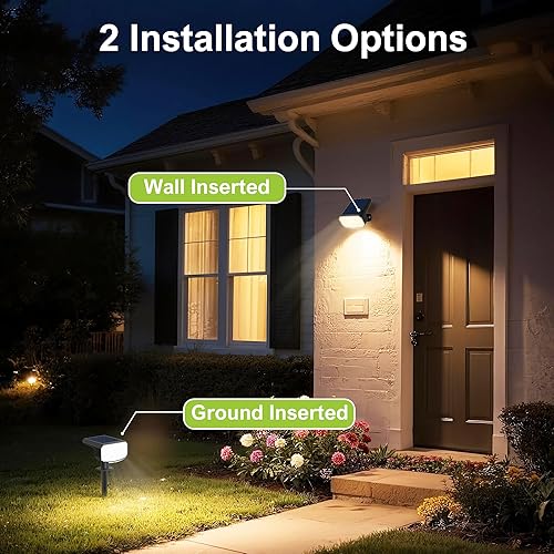 Miniatura 6 de DAMINY Luces solares impermeables para exteriores IP65, 9 modos de iluminación seleccionables, jardín con energía solar para paisaje exterior, RGB-4