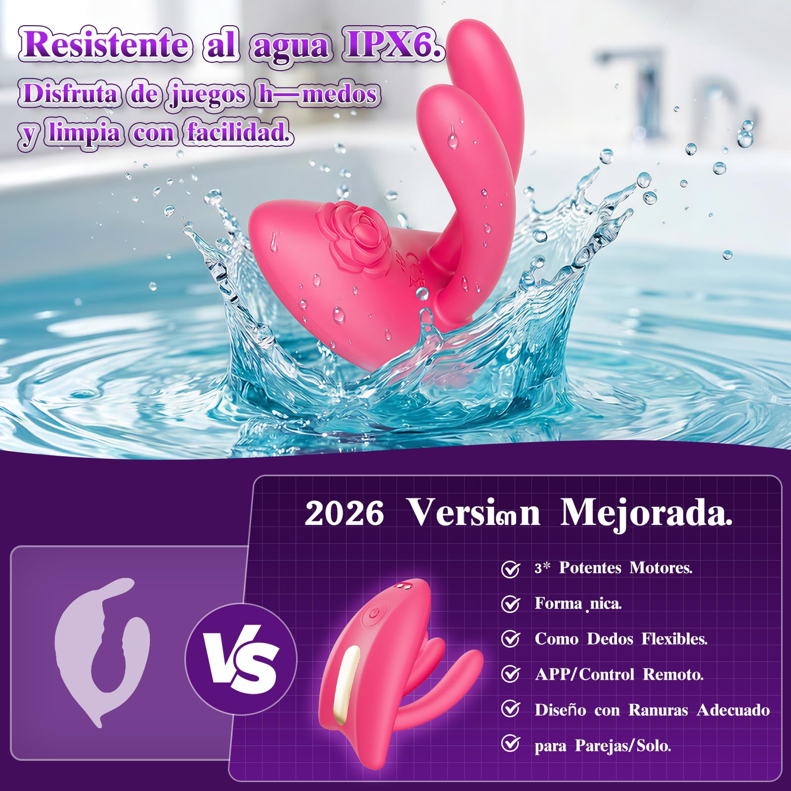 Vibradores de Pareja Vibrador Mando Distancia,Juguetes Eróticos Para Pareja Sexuales con App Control Remoto con 9 Modos de Vibración,Sex Toýs Female Vibrator Vibrador Mujer Para Succionador Clítoris