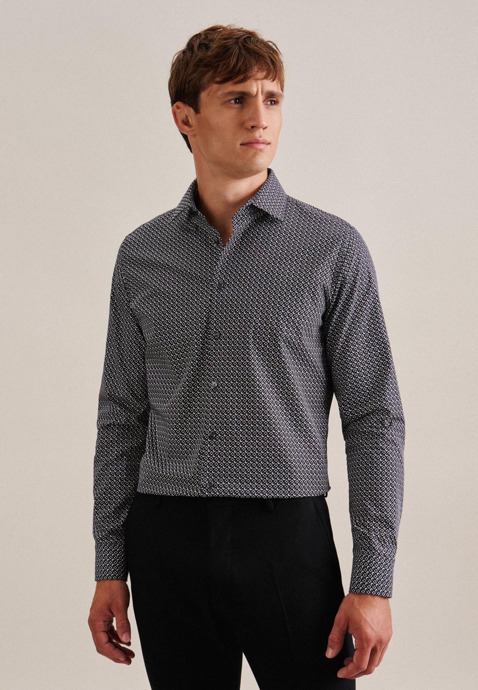 Seidensticker Herren Slim Fit Langarm Kragen Hemd