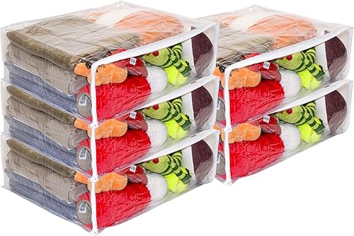 Juego de 5 bolsas de almacenamiento con cremallera de vinilo transparente de 22 x 18 x 7.5 pulgadas