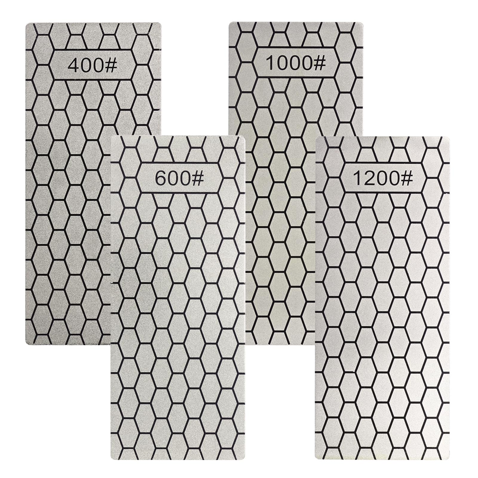 Palmcee Diamond Sharpening Stones, 4pcs Honeycomb Sharpening Stones Knife Sharpener Stone Professional Chisel Sharpening Stone Whetstone, 400/600/1000/2000 Grit, for Knives Scissors Outdoor