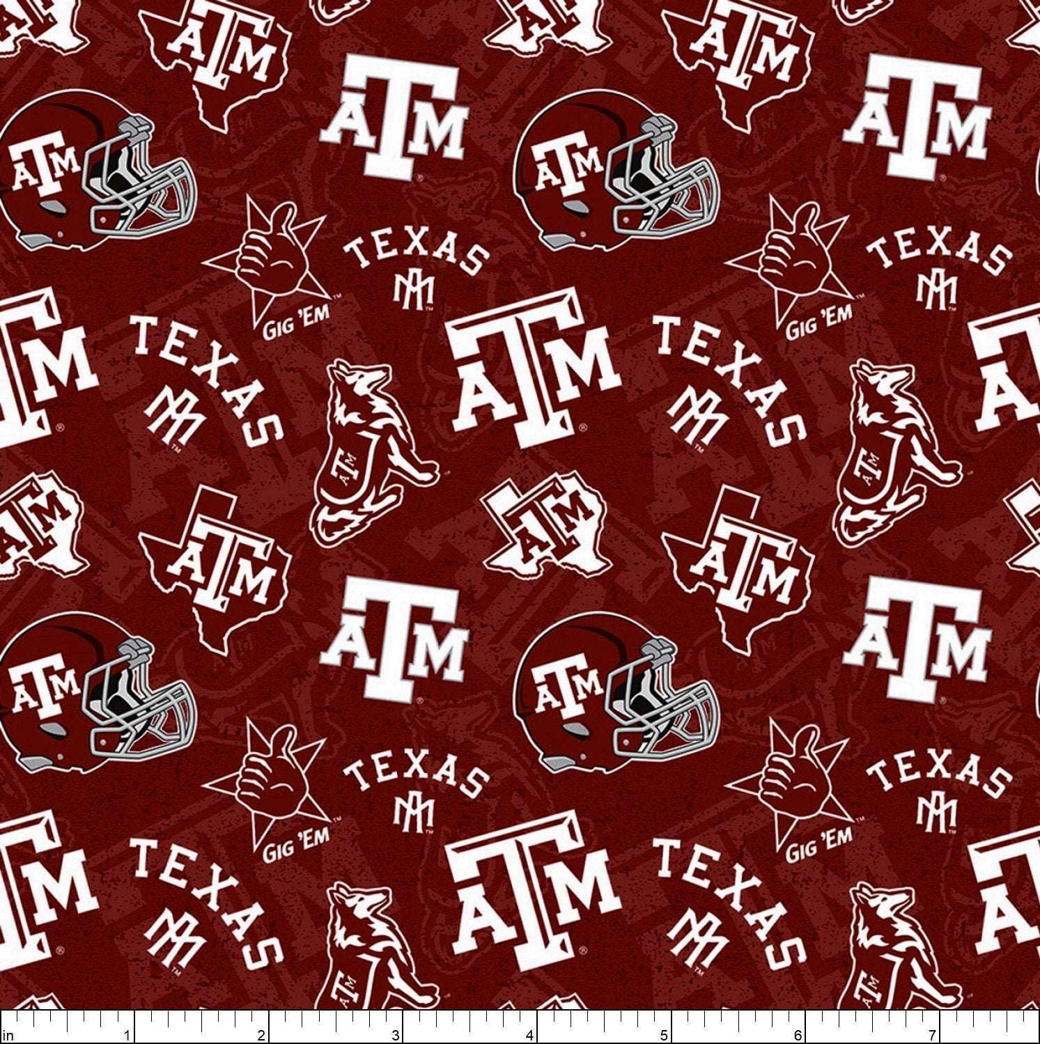 ncaa texas aampm aggies 1178 tone on tone maroonwhite fabric by the yard