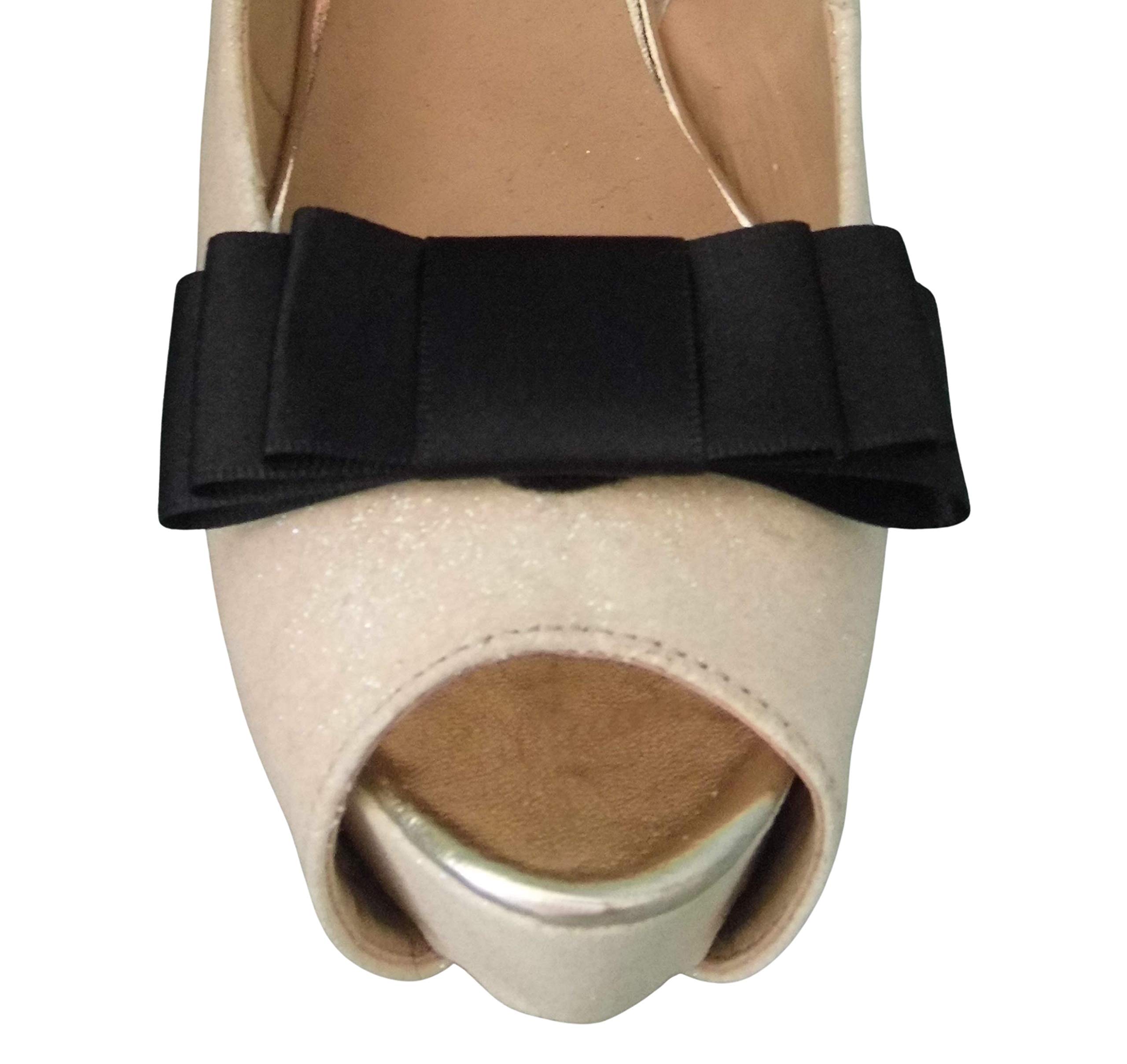 Handmade Black Triple Bow Shoe Clips - other colours on request