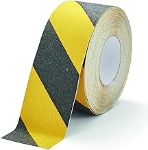 Durable Cinta antideslizante color DURALINE GRIP, 75 mm x 15 m, para asegurar escaleras, rampas, amarillo/negro, 1085130