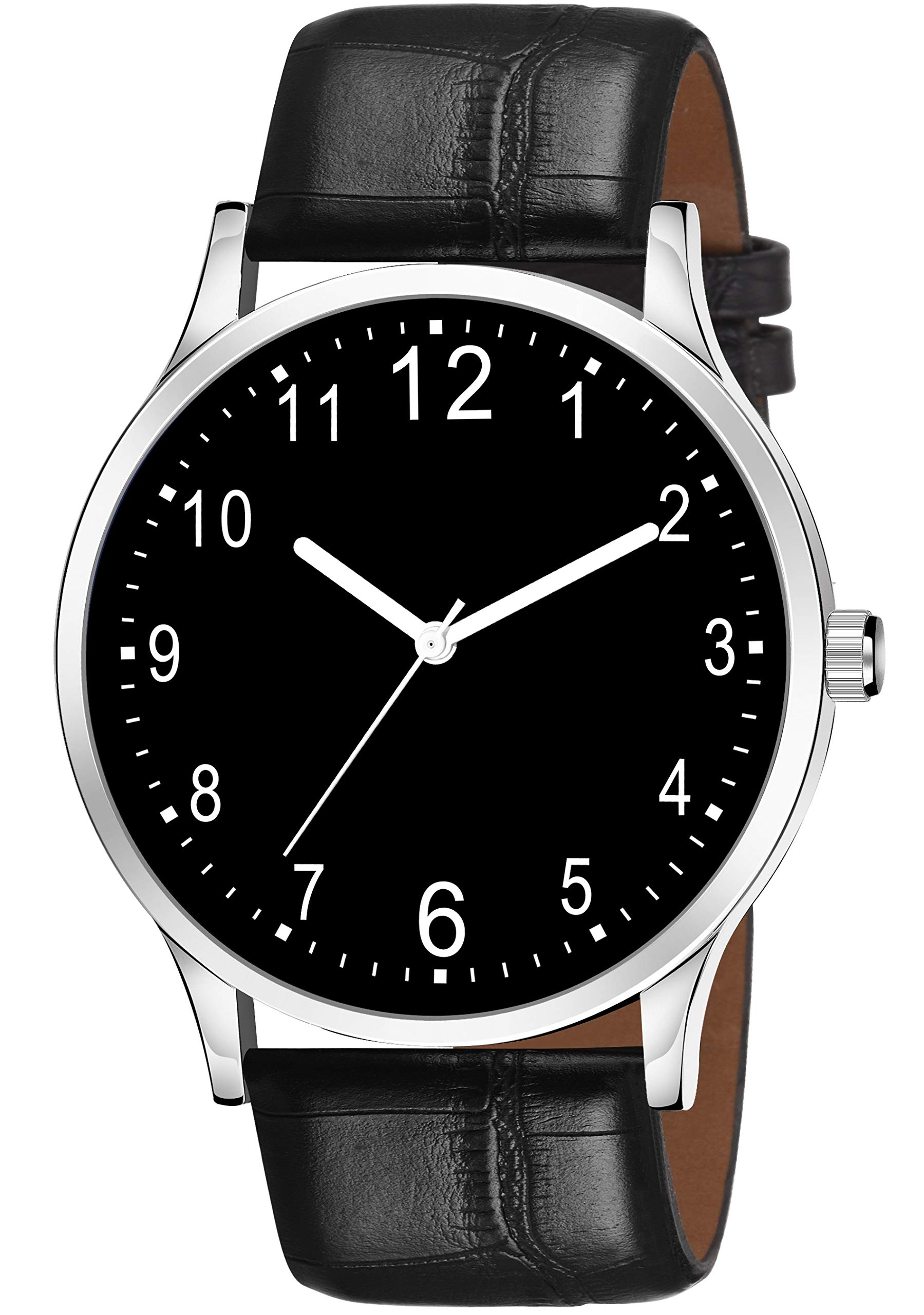 DREAM VILLA Analog Slim Dial Leathers Strap Wrist Watches for Boy and Men (Black) (B08X7FXCB9) Amazon Price History, Amazon Price Tracker