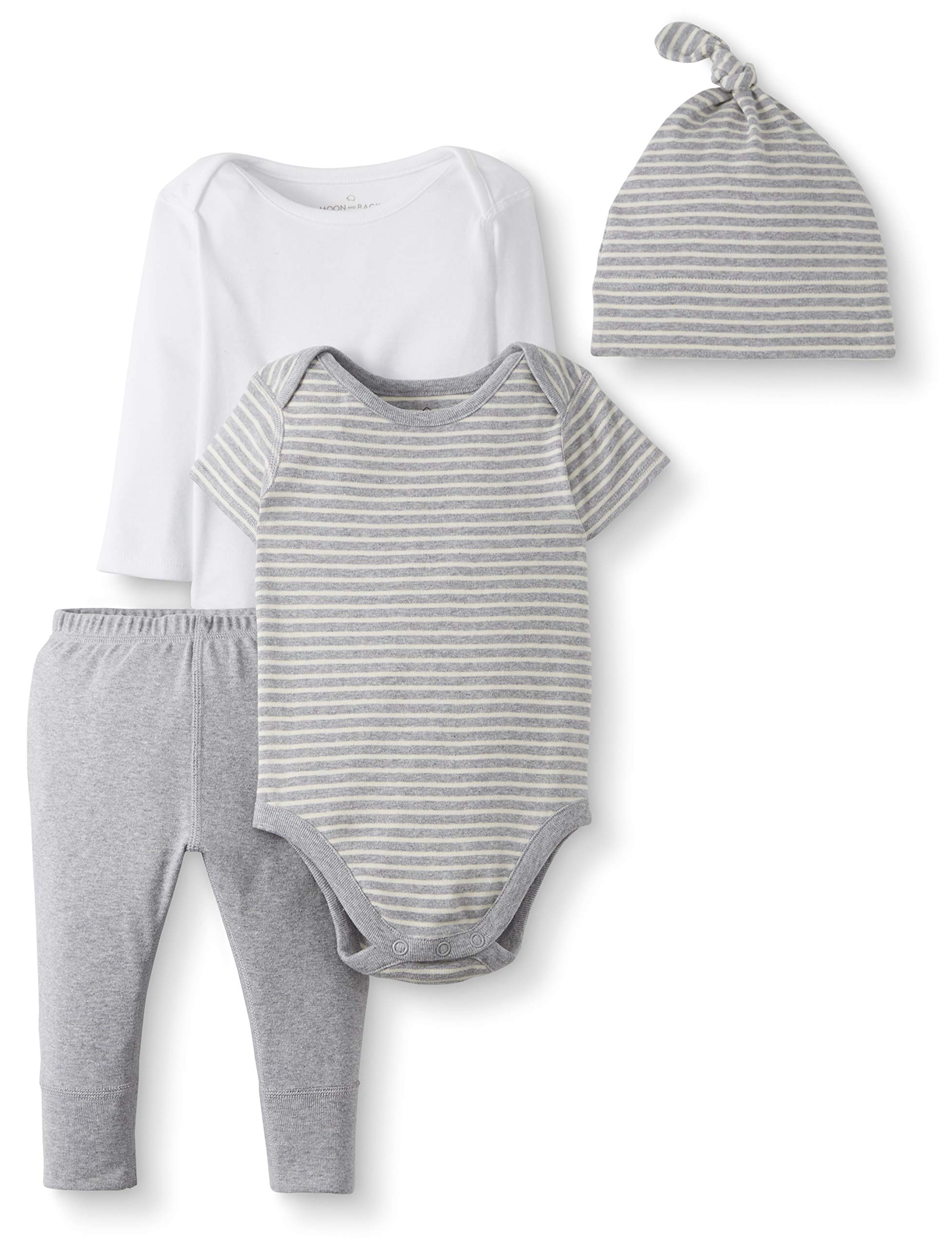 Baby Girls' Organic Cotton Bodysuit, Pant and Cap Gift Set