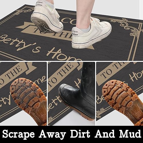 Miniatura 6 de Differ More Tapete de bienvenida personalizado para exteriores para puerta delantera, tapete personalizado para entrada interior con nombre de la