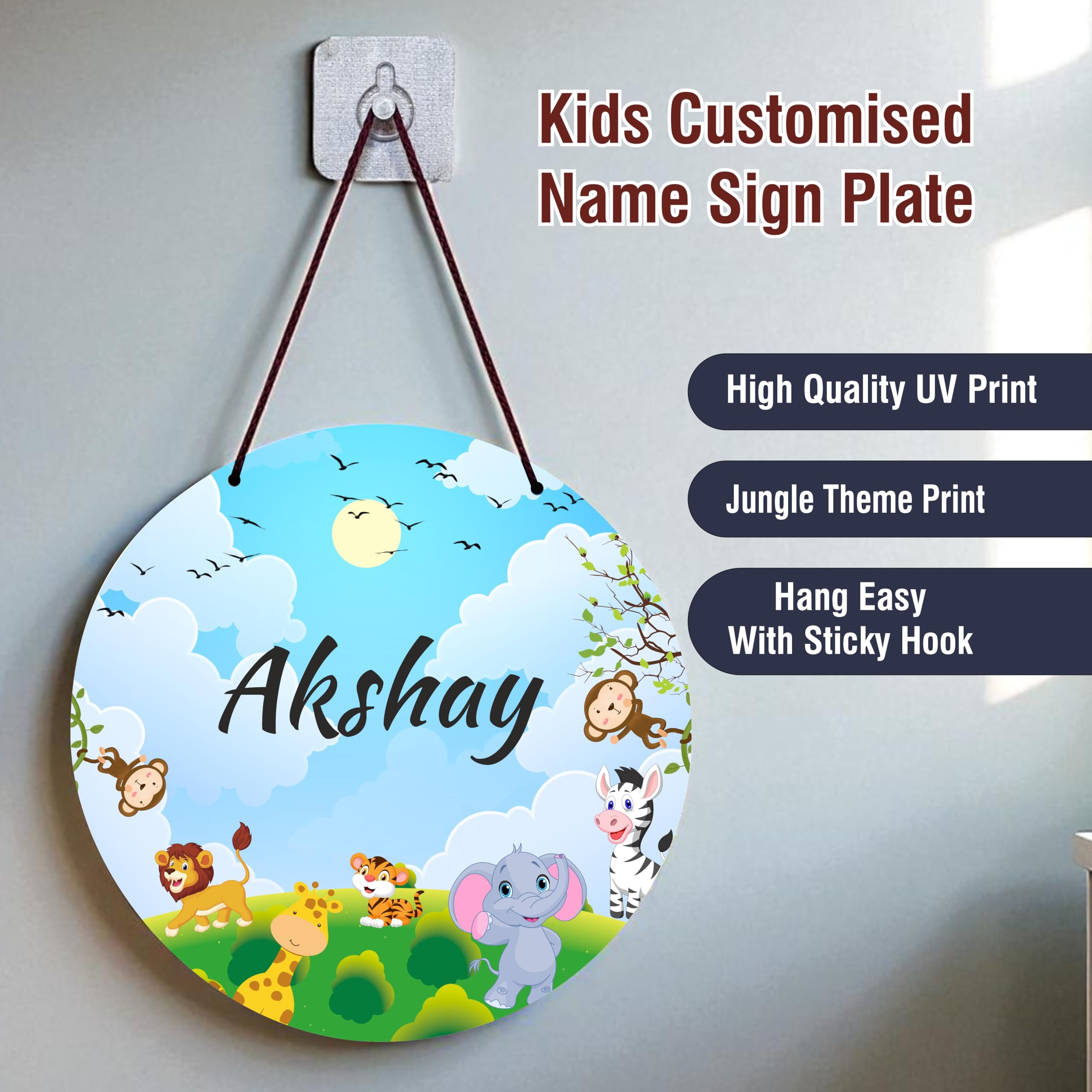 Personalized Kids Name Plate - Animal Theme -4 Personalized Kids Name Plate - Animal Theme -4
