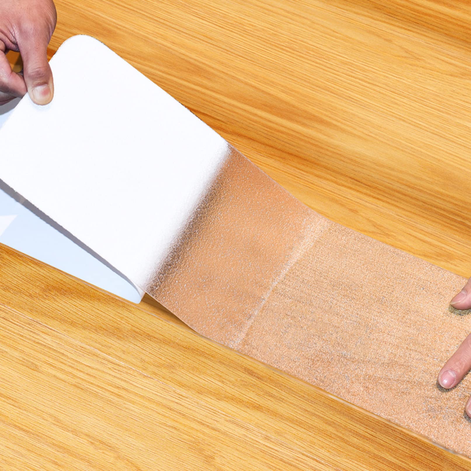 Transparente Stufenmatten für den Innenbereich, Treppenläufer, Teppiche für Holzstufen, selbstklebende Sicherheitsmatte für ältere Menschen und Haustiere, Bodenhaftung für Badezimmer, 1 Stück, Größe: