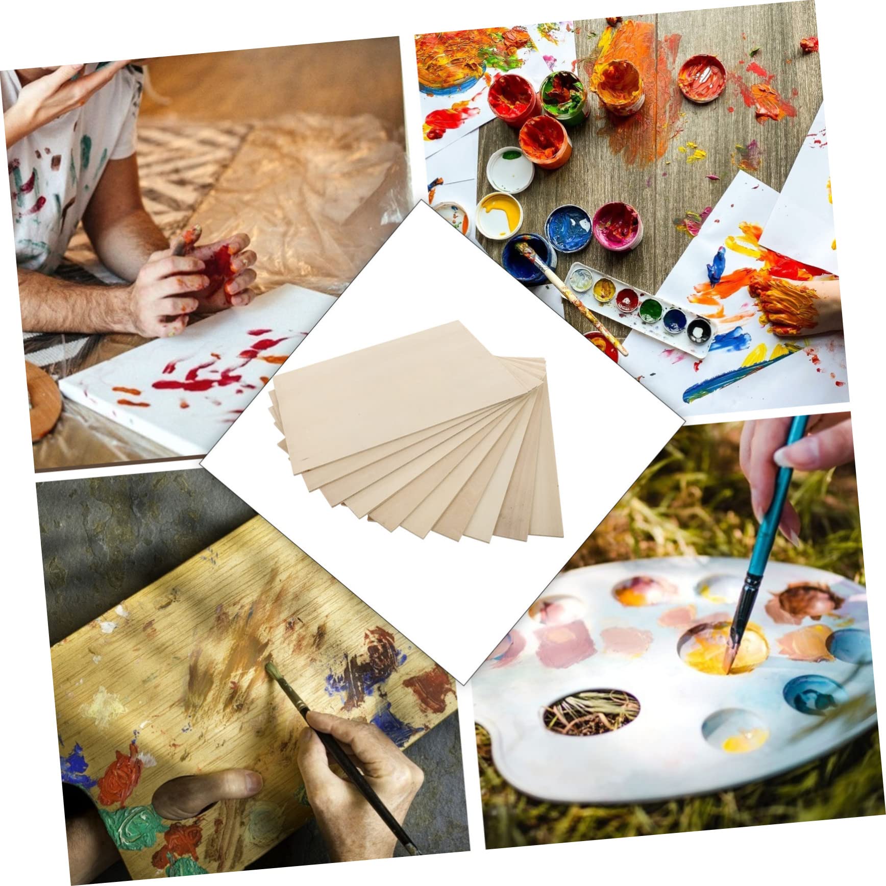 10 Pezzi Pannelli in Legno di Tiglio per Modellismo e Diy, Leggeri e Naturali, per Pittura e Pirografia