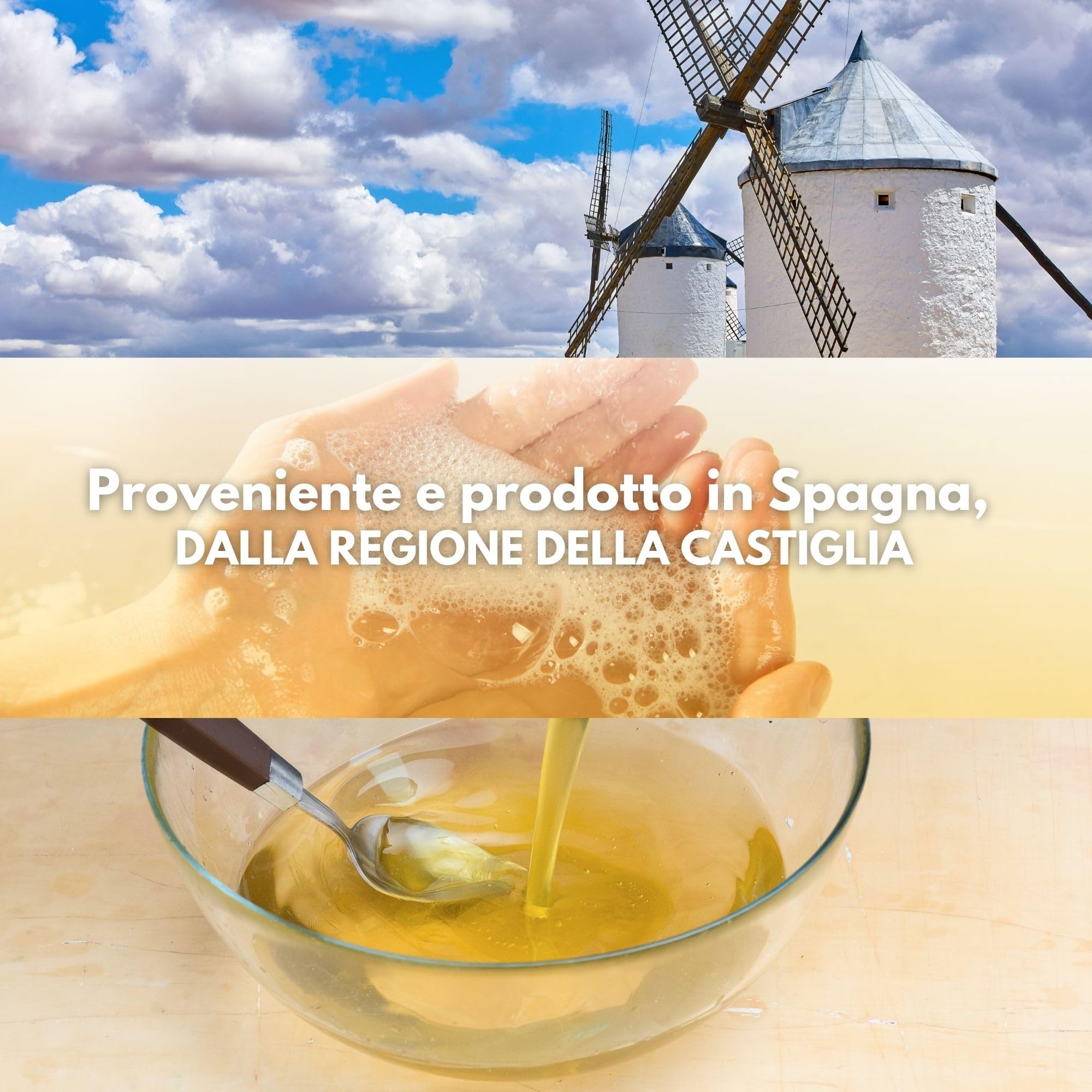 Autentico Sapone di Castiglia Biologico 100% Naturale e Vegan, Rimuove Punti Neri e Uso Multiplo, Adatto a Pelli Sensibili, Senza Parabeni e Siliconi, 5000 ml