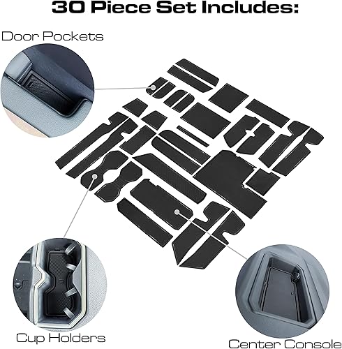 Miniatura 3 de SENSHINE Revestimientos personalizados para Toyota Tundra Accessories 2022 2023, inserciones para portavasos de consola central, kit de forros de