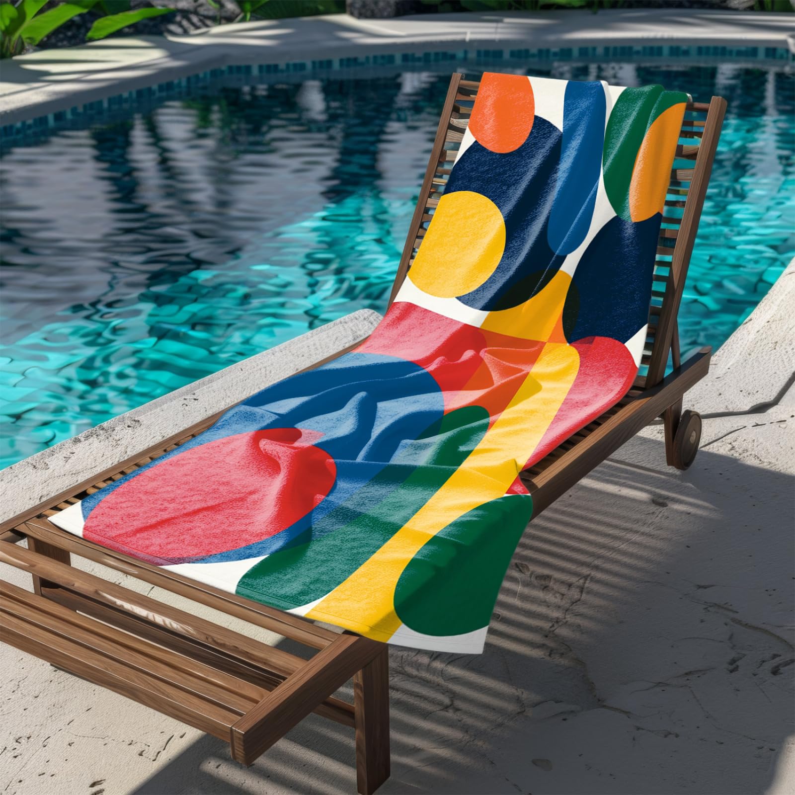 Genérico Toalla Playa Grande Rojo Amarillo Verde Azul
