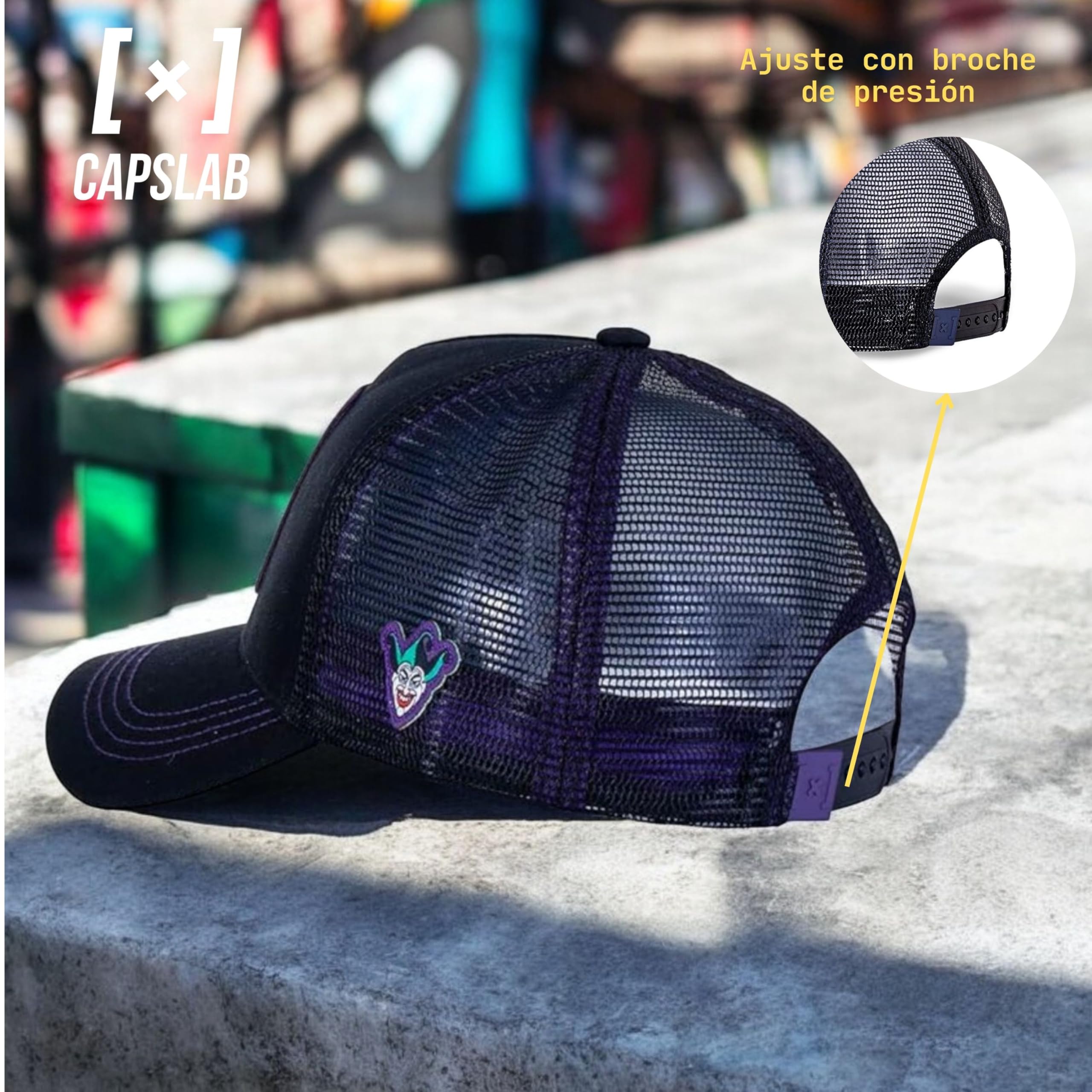 Capslab Joker DC Batman Black Purple Trucker Cap