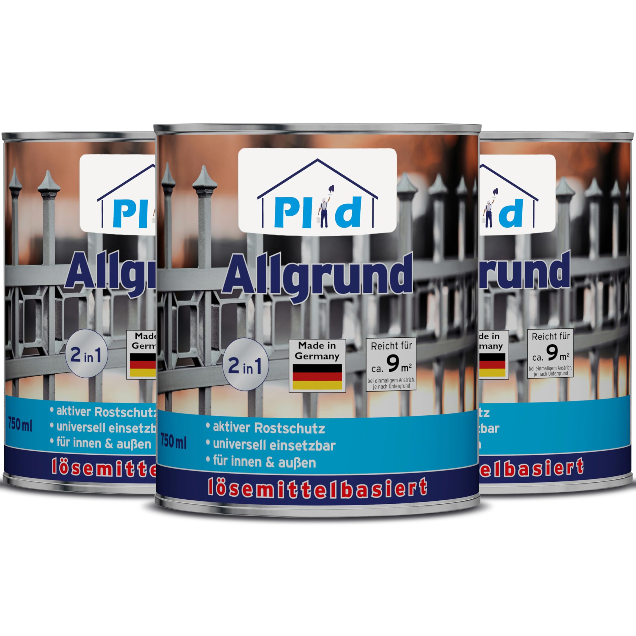 Plid Allgrund Weiß 2,25 l | Rostschutzgrundierung für Innen & Außen