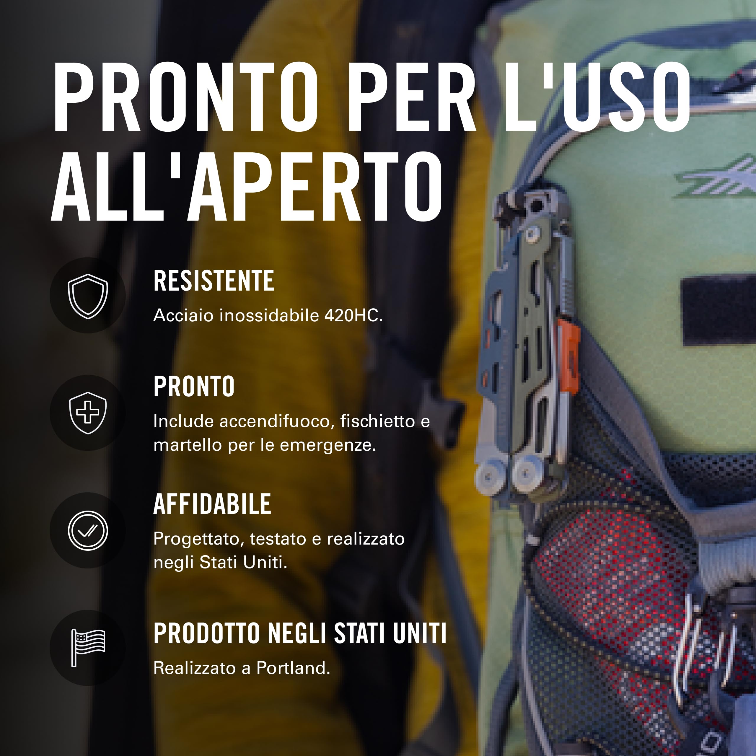 Leatherman Signal Multi-Tool 19 Strumenti Campeggio Sopravvivenza Tundrascape