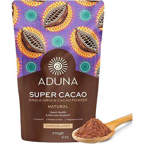 Aduna Super-Cacao Powder | 100% Natural Ghanaian Cacao for Heart Health & Energy Support | Natural Vegan Source of Magnesium, Flavanols & Iron | Superfood for Hot Chocolate, Smoothies, & Baking | 275g