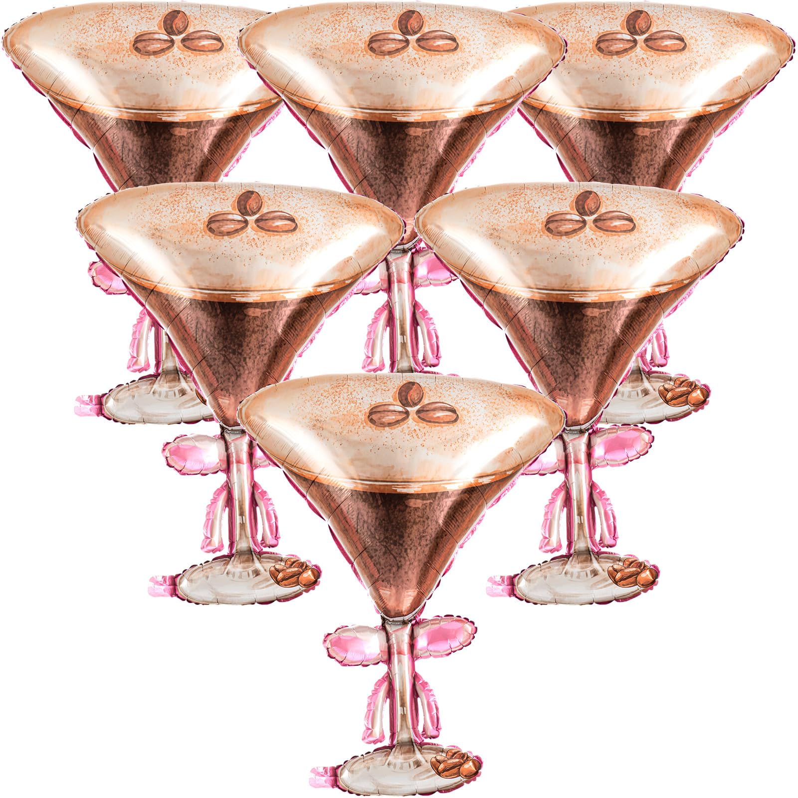 Civaner 6 Pcs Giant Espresso Martini Foil Balloons 32x26 Inches